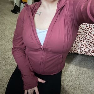 Maroon athletic zip up